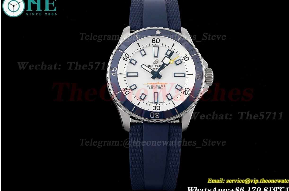 White Bezel Dial SS BLSF RU Blue Superocean 42mm A2824 0519